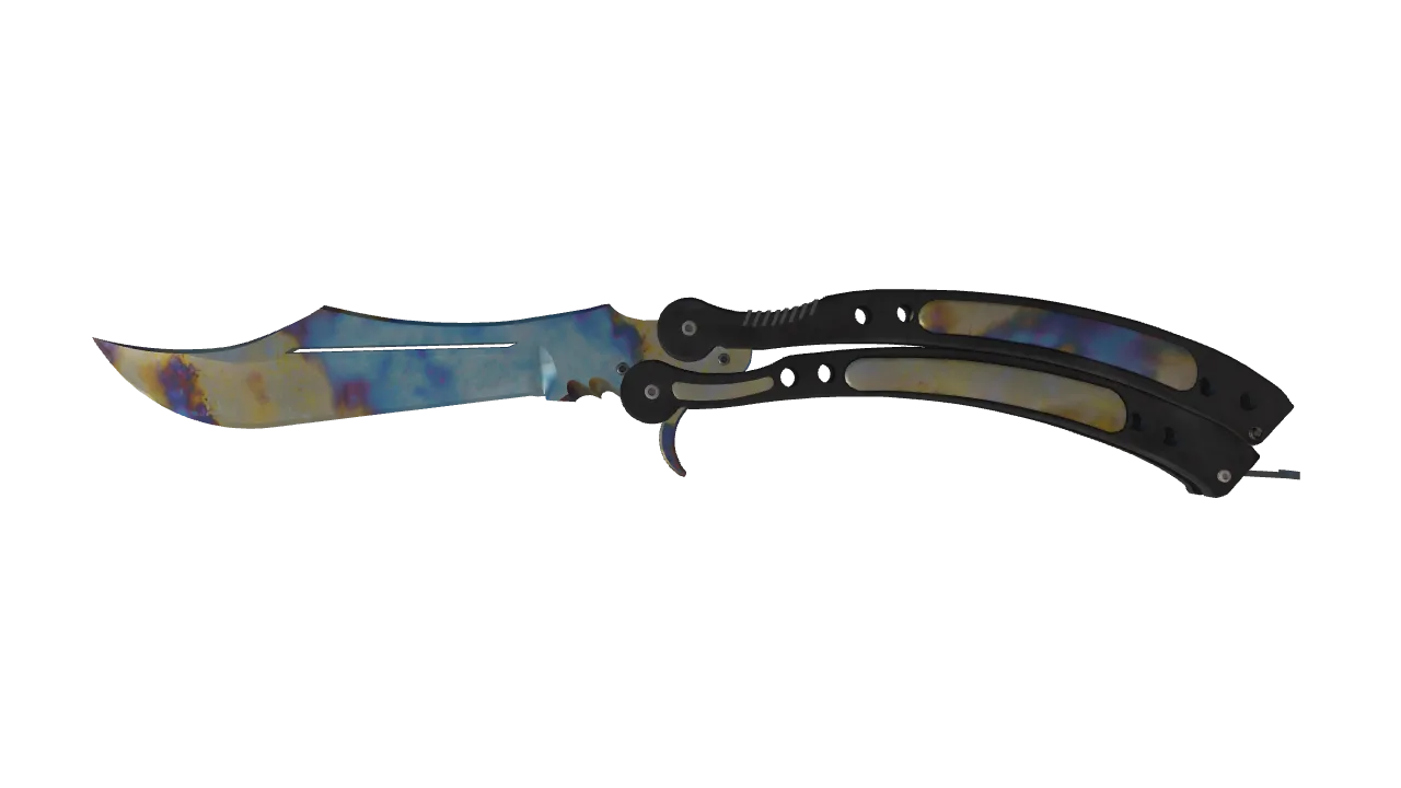 Butterfly Knife | Case Hardened seed #629, front