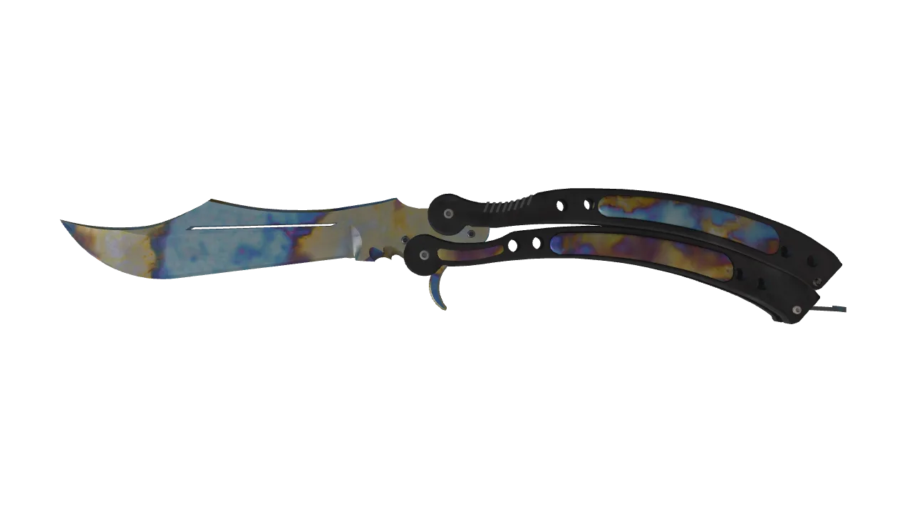 Butterfly Knife | Case Hardened seed #630, front