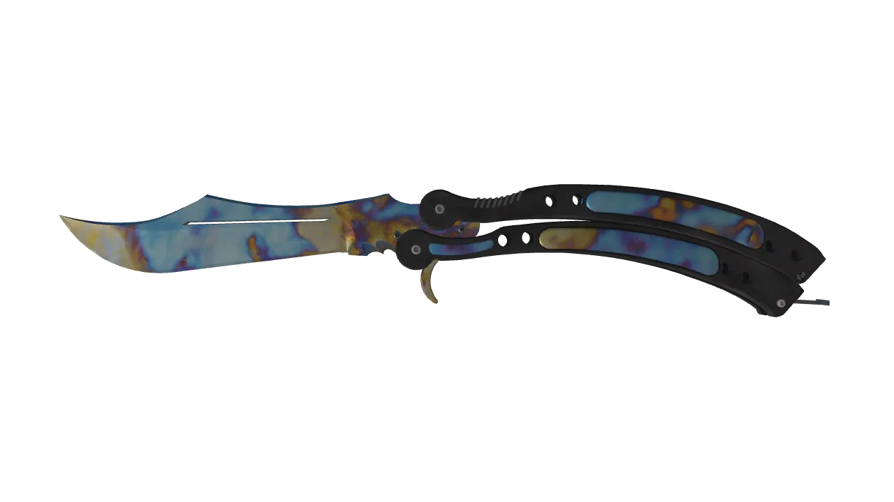 Butterfly Knife | Case Hardened seed #631, front