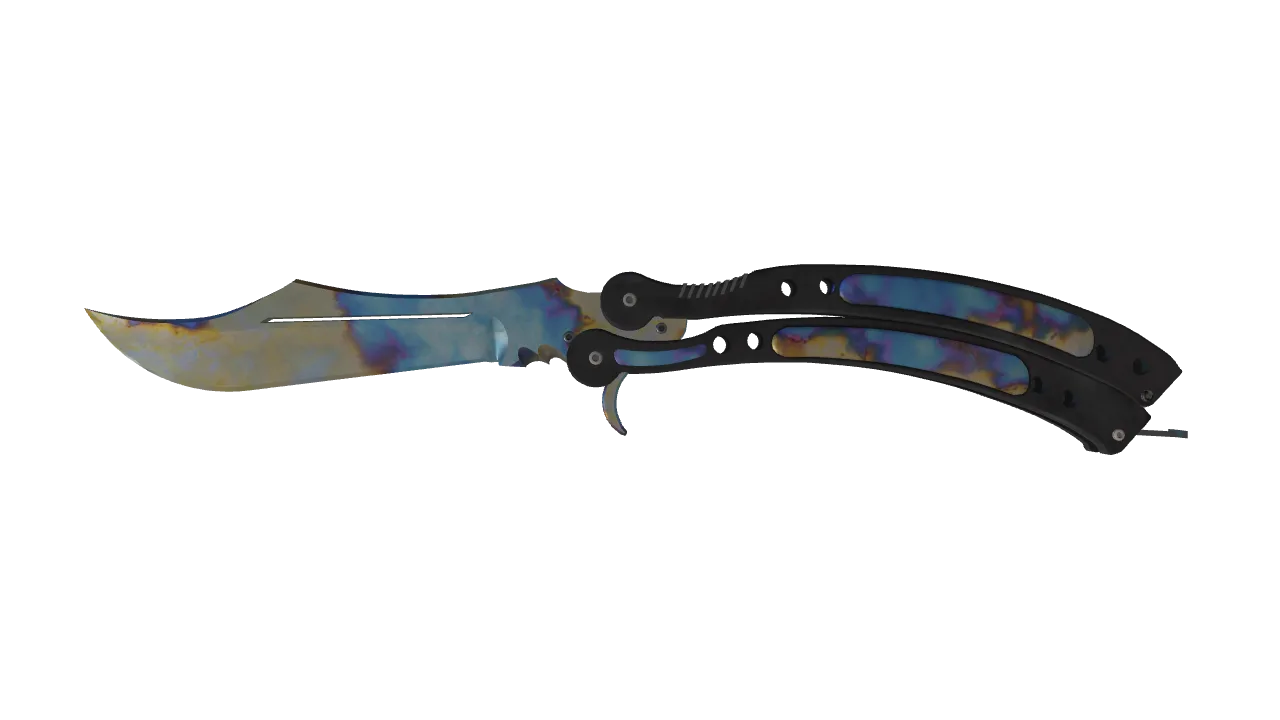 Butterfly Knife | Case Hardened seed #633, front