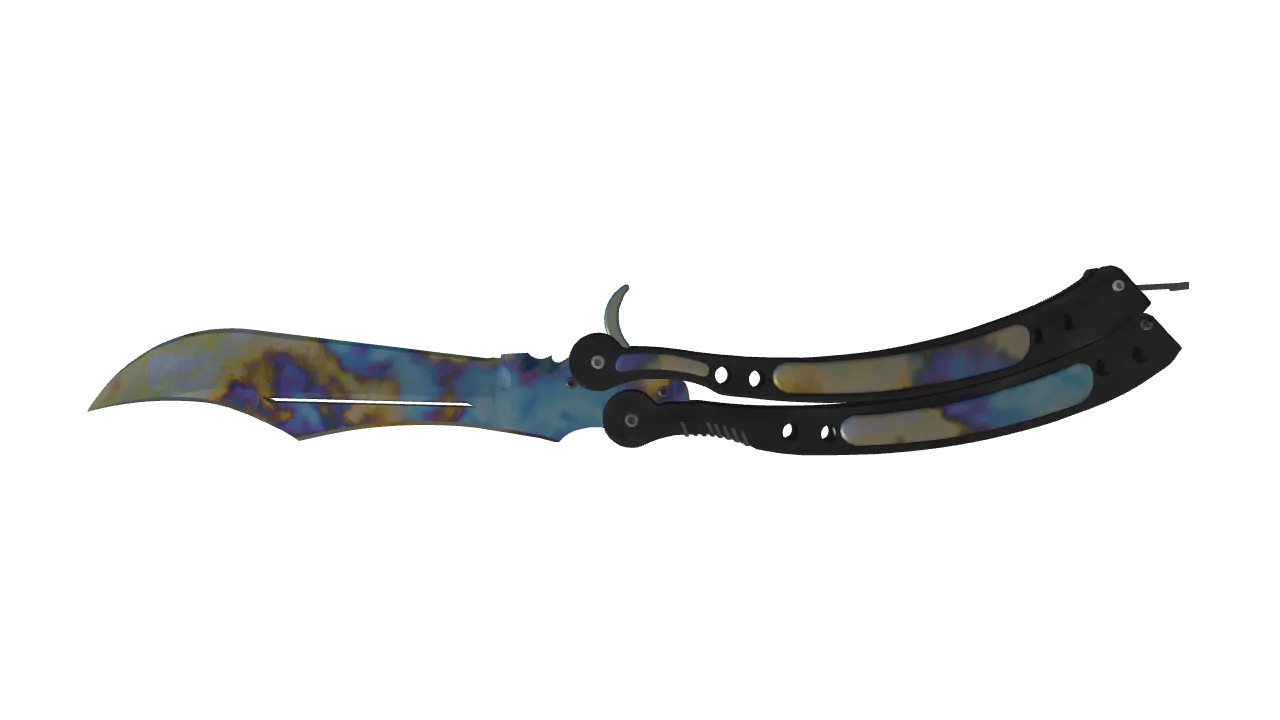 Butterfly Knife | Case Hardened seed #671, back