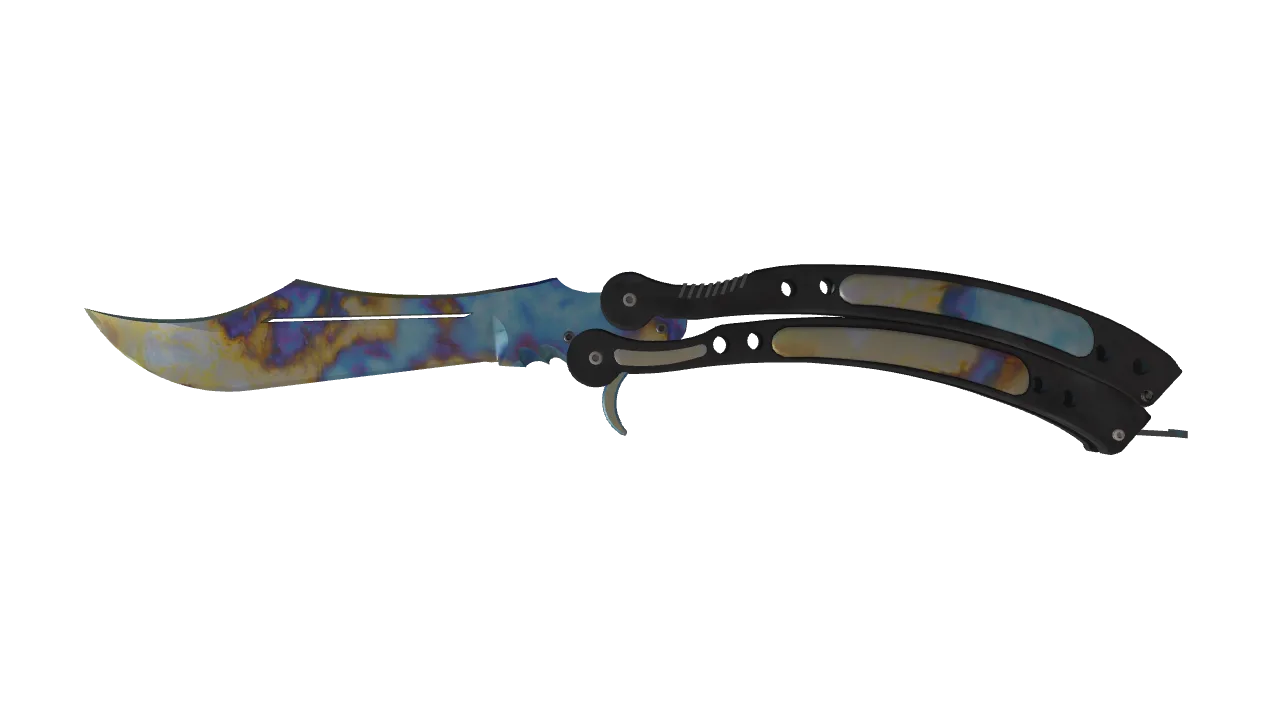 Butterfly Knife | Case Hardened seed #671, front