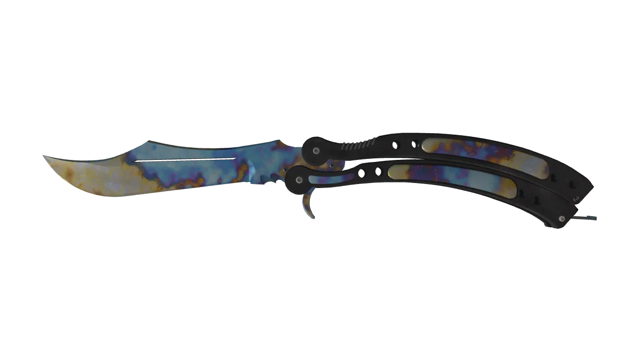 Butterfly Knife | Case Hardened seed #702, front