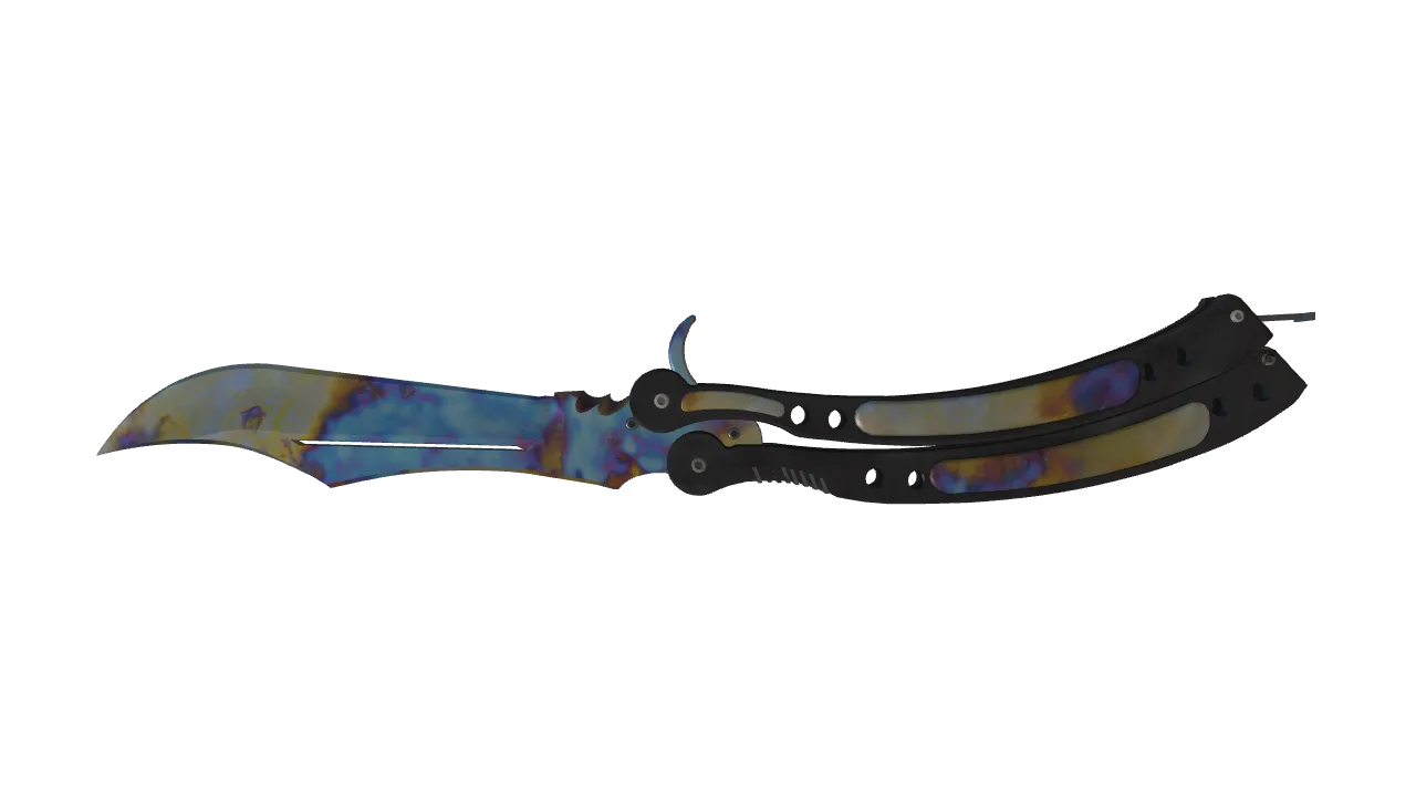 Butterfly Knife | Case Hardened seed #705, back