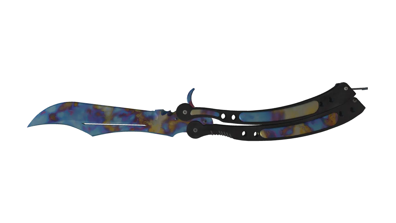 Butterfly Knife | Case Hardened seed #711, back