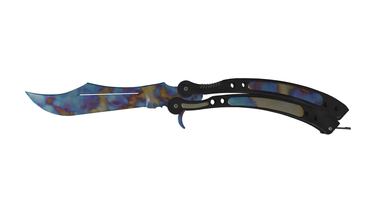 Butterfly Knife | Case Hardened seed #711, front