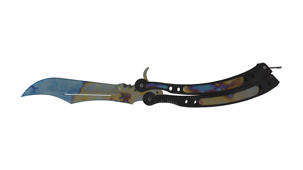 Butterfly Knife | Case Hardened seed #74, back
