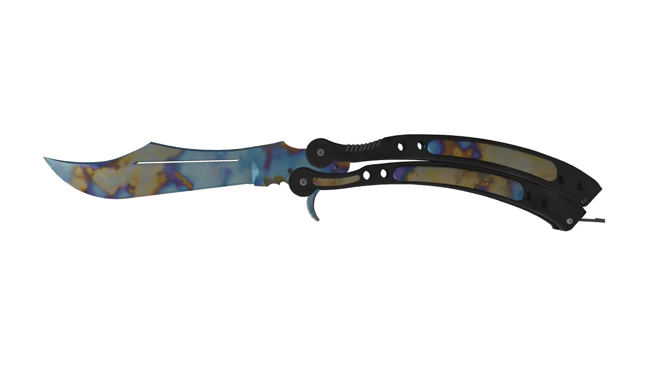 Butterfly Knife | Case Hardened seed #788, front