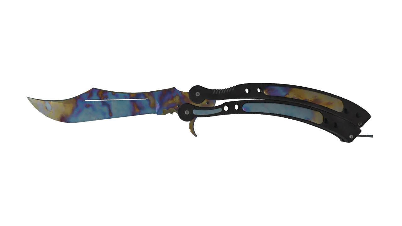 Butterfly Knife | Case Hardened seed #799, front