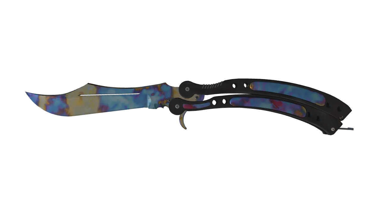 Butterfly Knife | Case Hardened seed #801, front