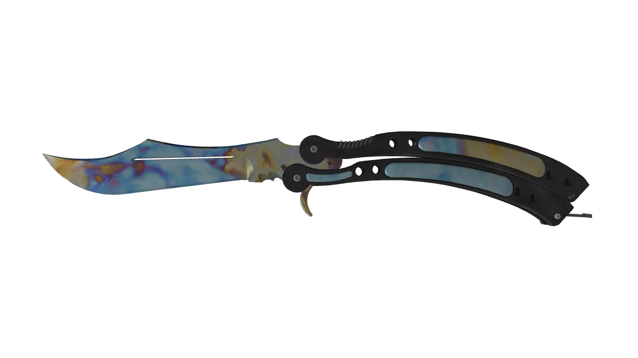 Butterfly Knife | Case Hardened seed #808, front