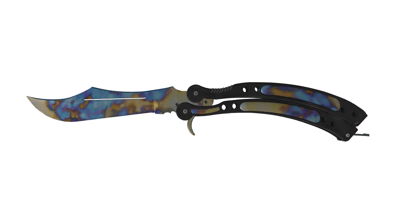 Butterfly Knife | Case Hardened seed #844, front