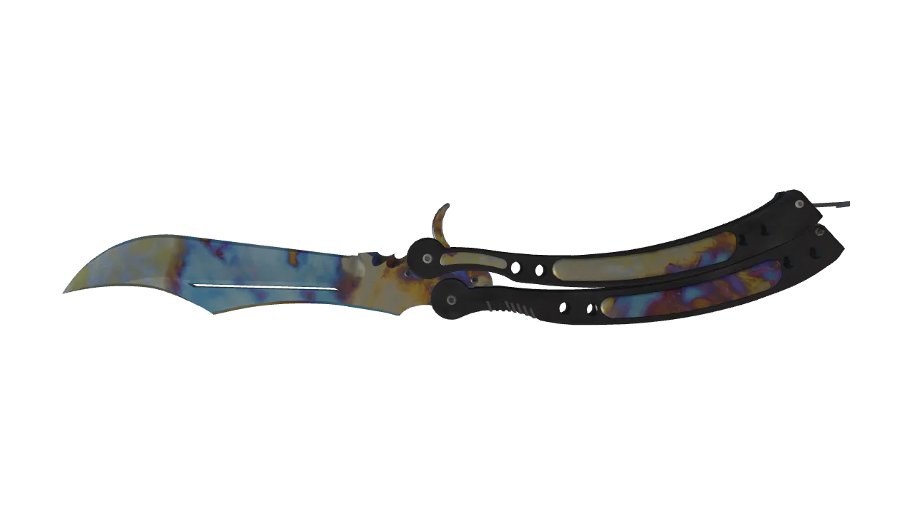Butterfly Knife | Case Hardened seed #854, back