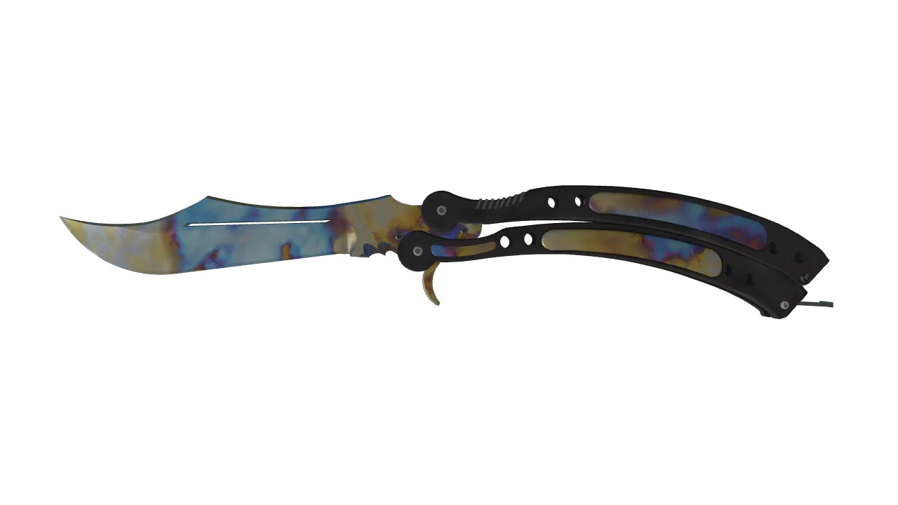 Butterfly Knife | Case Hardened seed #854, front