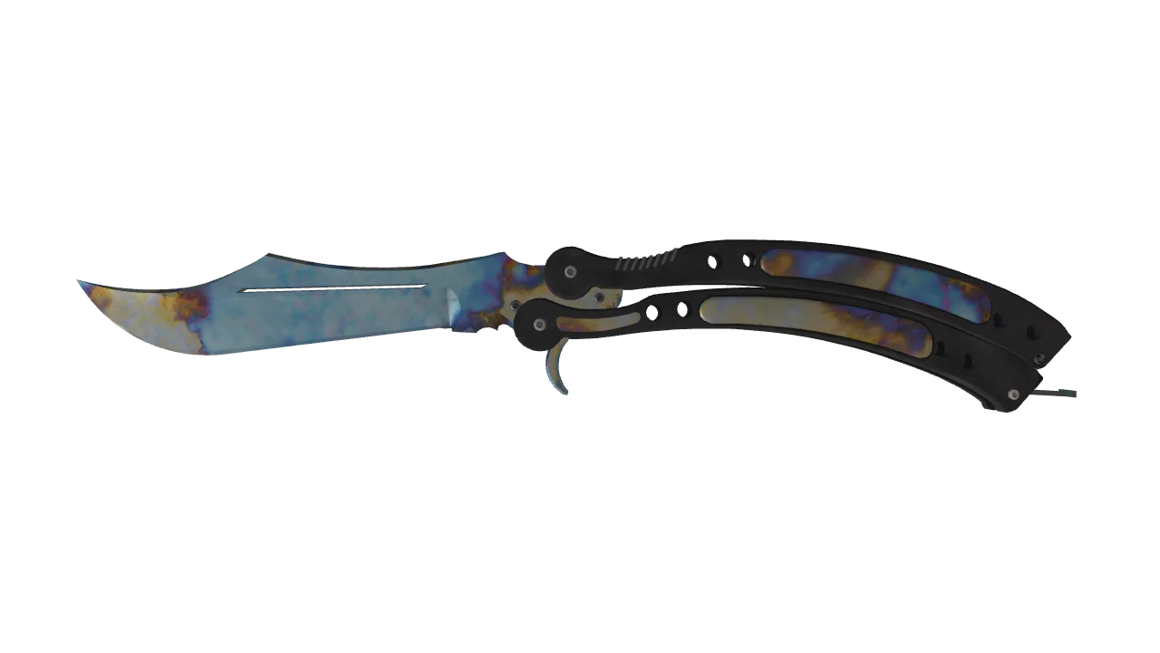 Butterfly Knife | Case Hardened seed #881, front