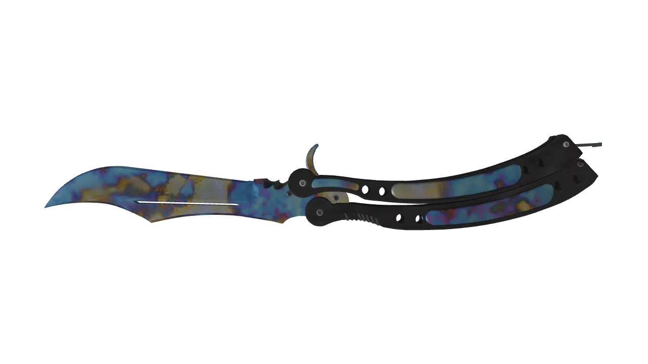 Butterfly Knife | Case Hardened seed #884, back