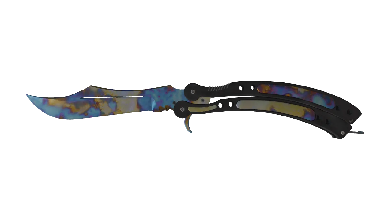 Butterfly Knife | Case Hardened seed #884, front