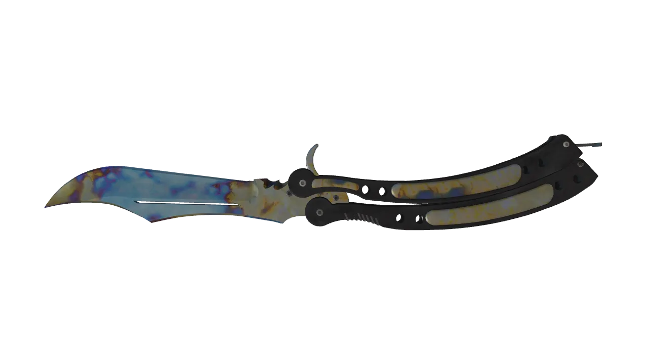 Butterfly Knife | Case Hardened seed #885, back