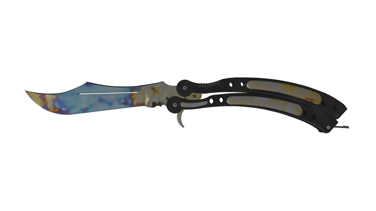 Butterfly Knife | Case Hardened seed #885, front