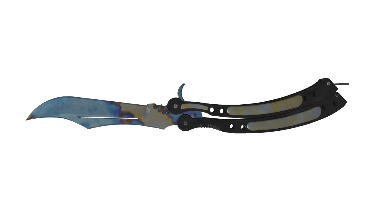 Butterfly Knife | Case Hardened seed #891, back