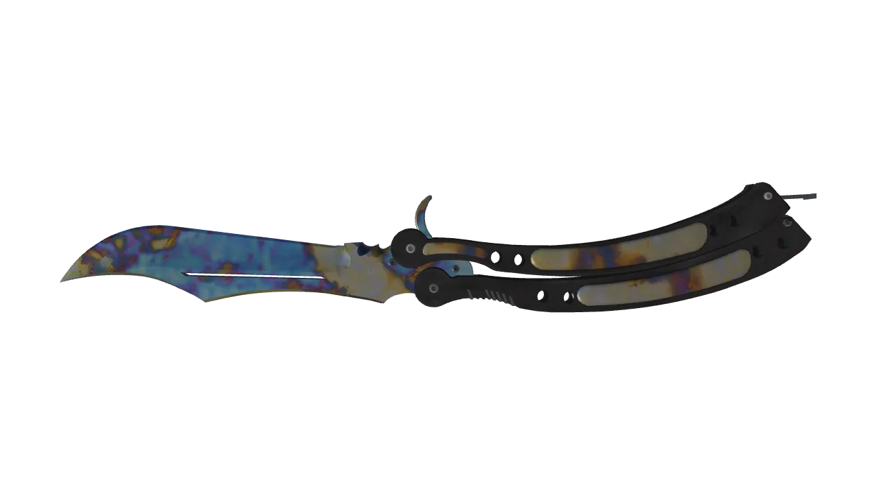 Butterfly Knife | Case Hardened seed #893, back
