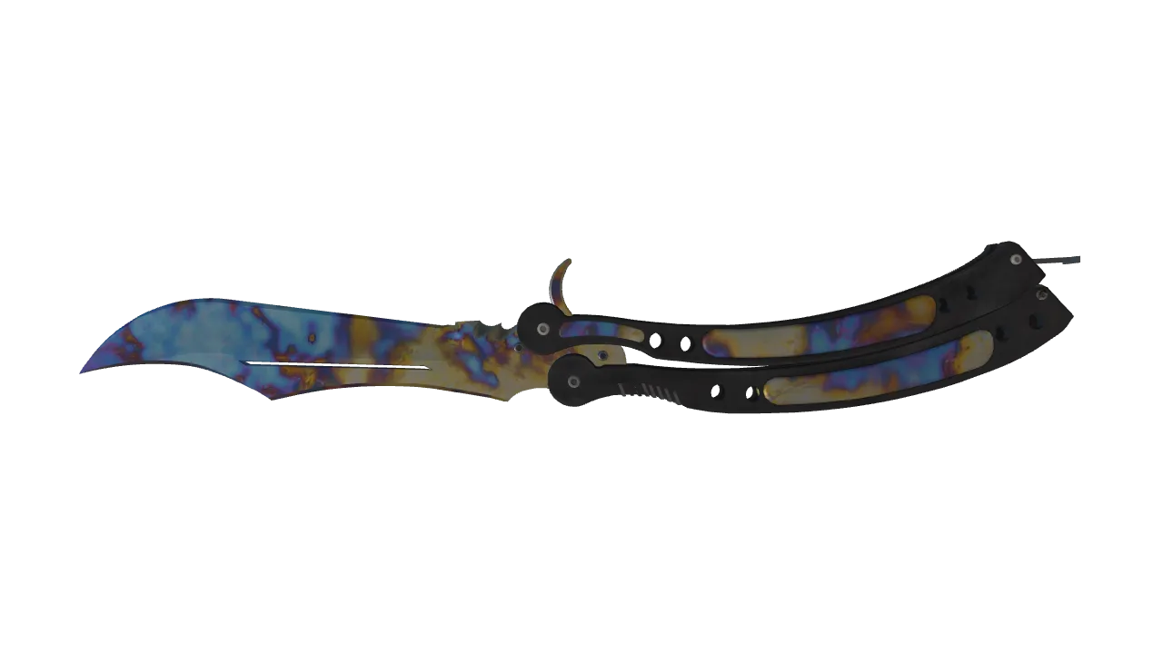 Butterfly Knife | Case Hardened seed #974, back