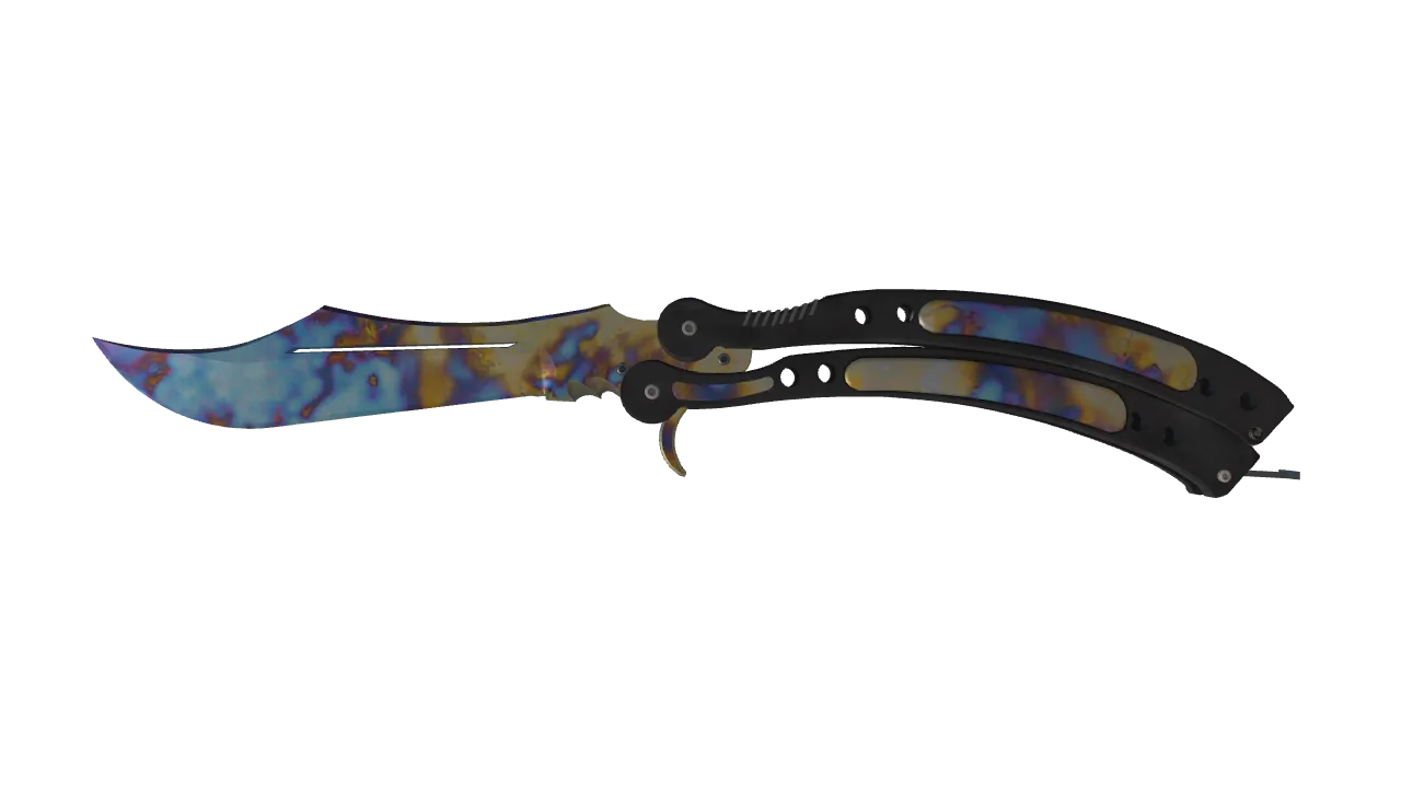 Butterfly Knife | Case Hardened seed #974, front