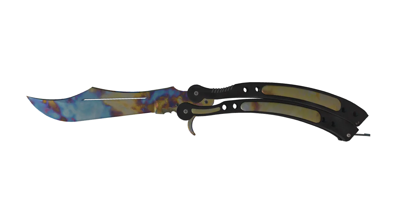 Butterfly Knife | Case Hardened seed #975, front