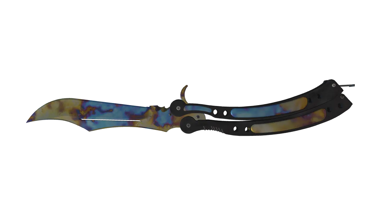 Butterfly Knife | Case Hardened seed #986, back
