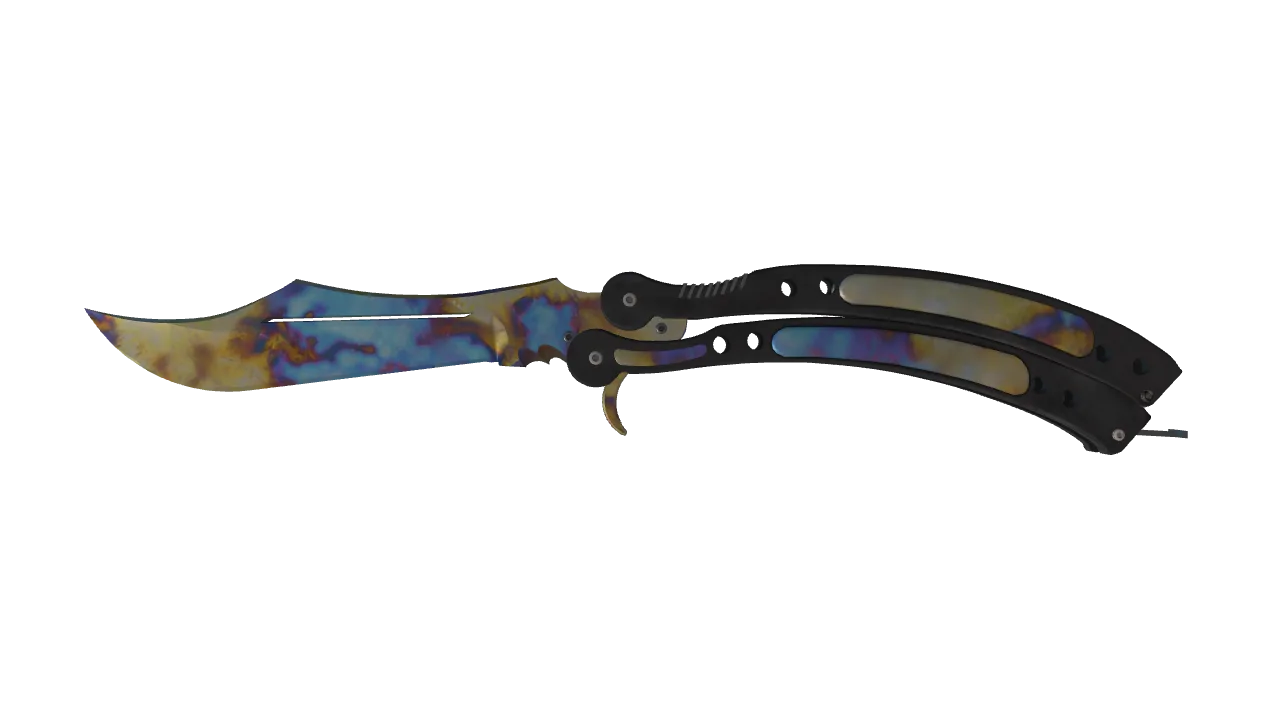 Butterfly Knife | Case Hardened seed #986, front