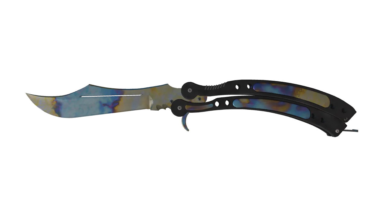 Butterfly Knife | Case Hardened seed #989, front