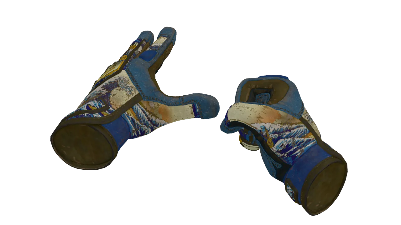 ★ Specialist Gloves | Big Swell (Battle-Scarred) — Dust II light, front