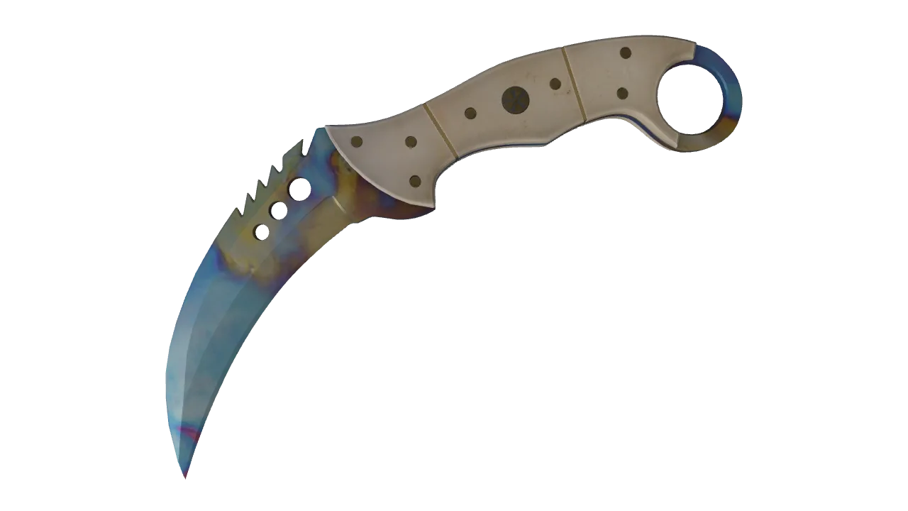 Talon Knife | Case Hardened seed #342, front