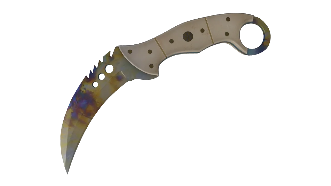 Talon Knife | Case Hardened seed #387, front