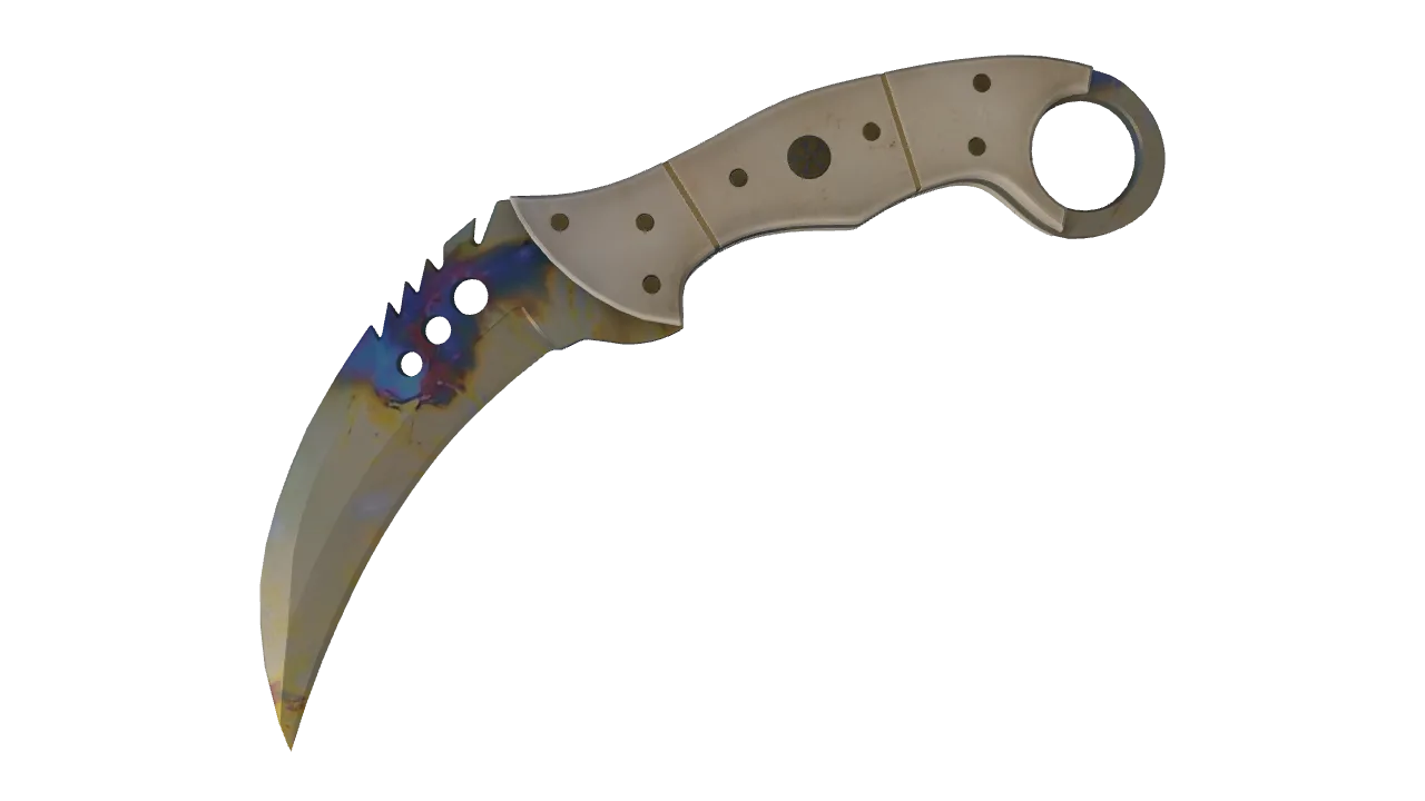 Talon Knife | Case Hardened seed #74, front