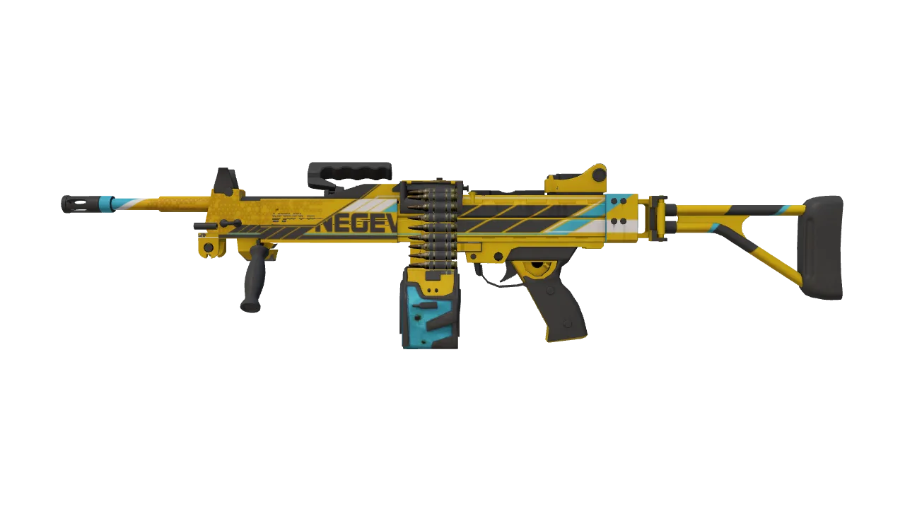 Negev | Power Loader (Factory New) — Dust II light, front