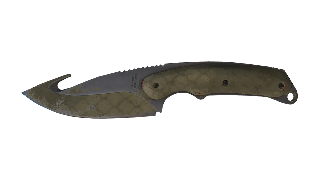 ★ Gut Knife | Safari Mesh (Battle-Scarred) — Dust II light, front