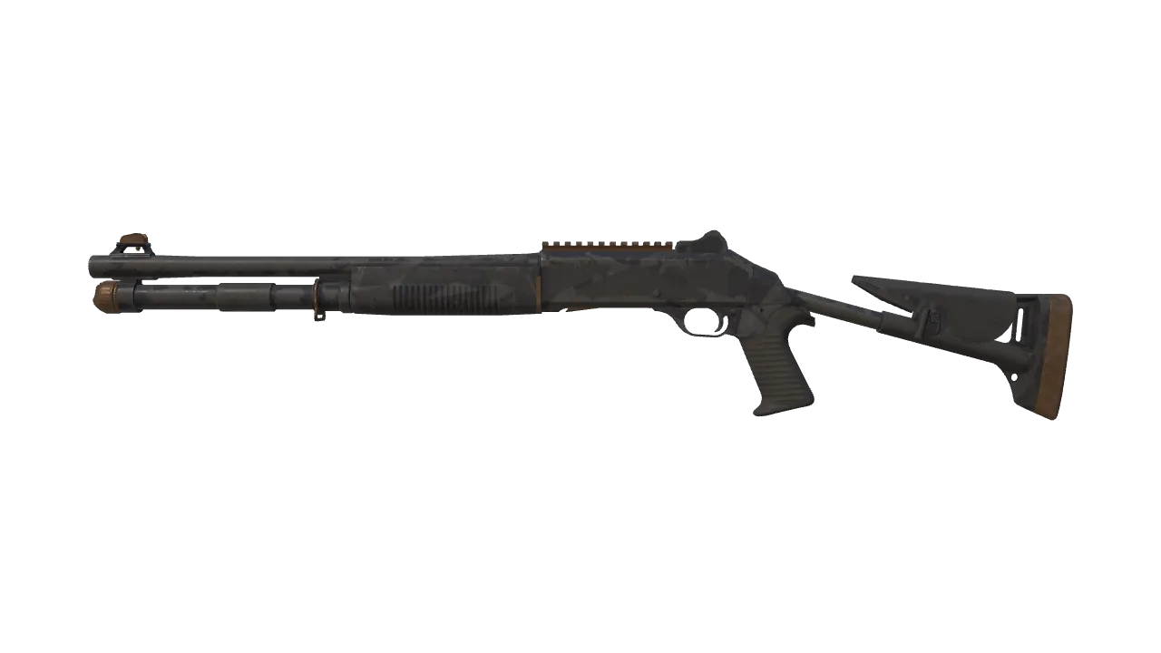 Souvenir XM1014 | Black Site (Well-Worn) — Dust II light, front