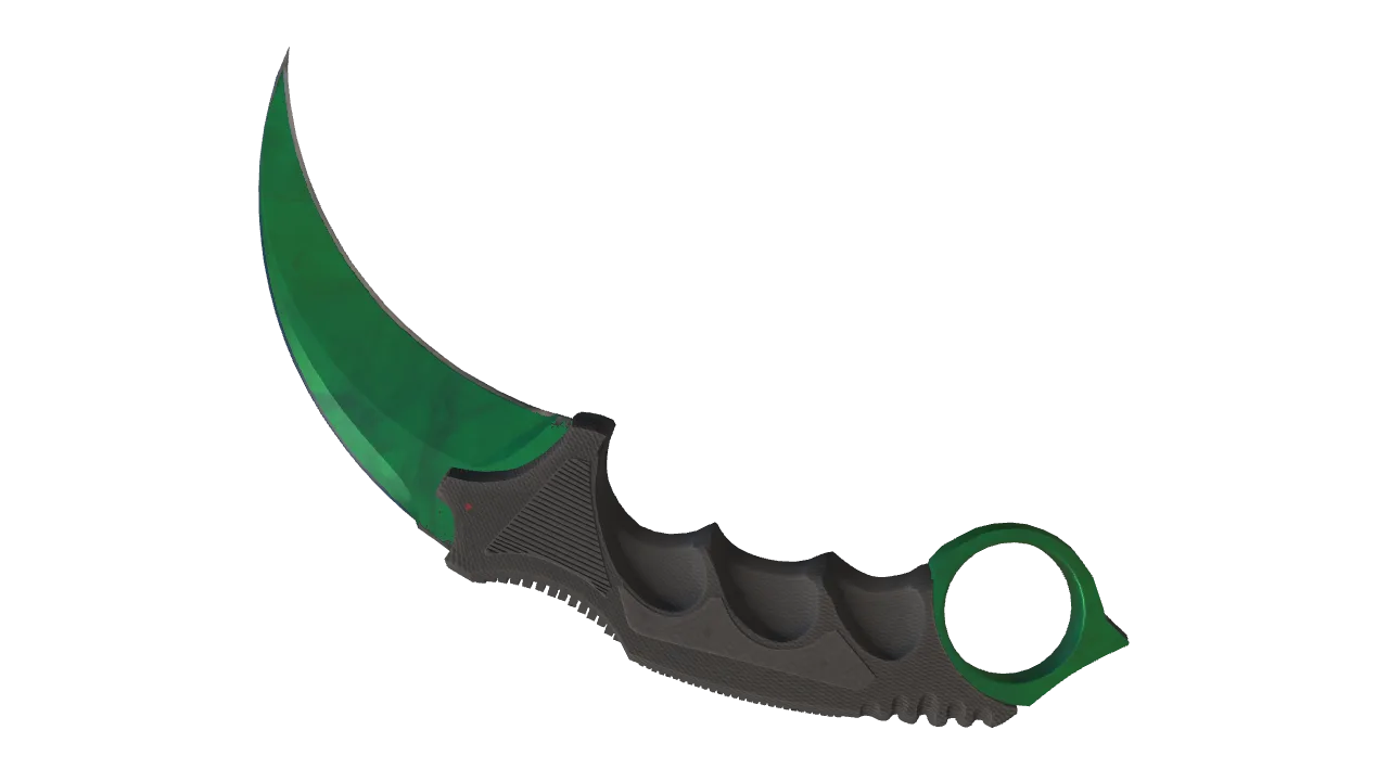 Karambit | Gamma Doppler (Emerald) seed #166, back