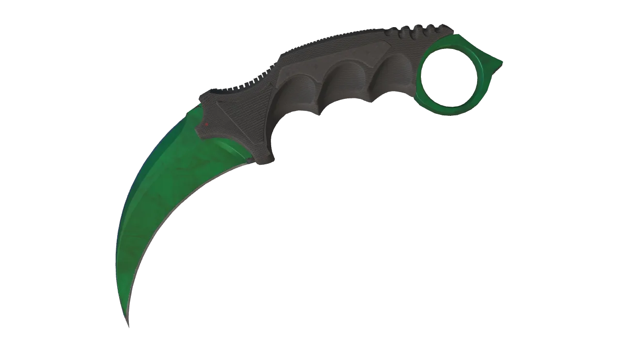 Karambit | Gamma Doppler (Emerald) seed #262, front