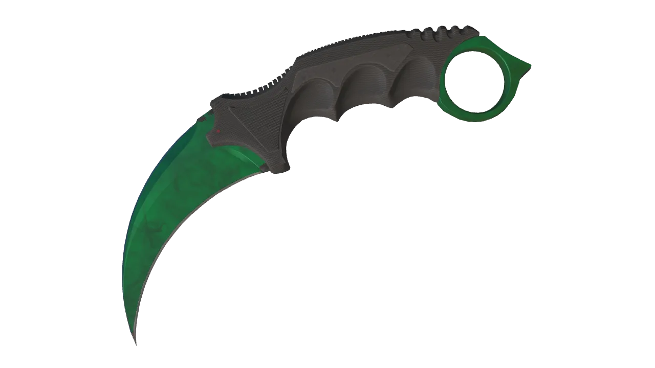 Karambit | Gamma Doppler (Emerald) seed #277, front