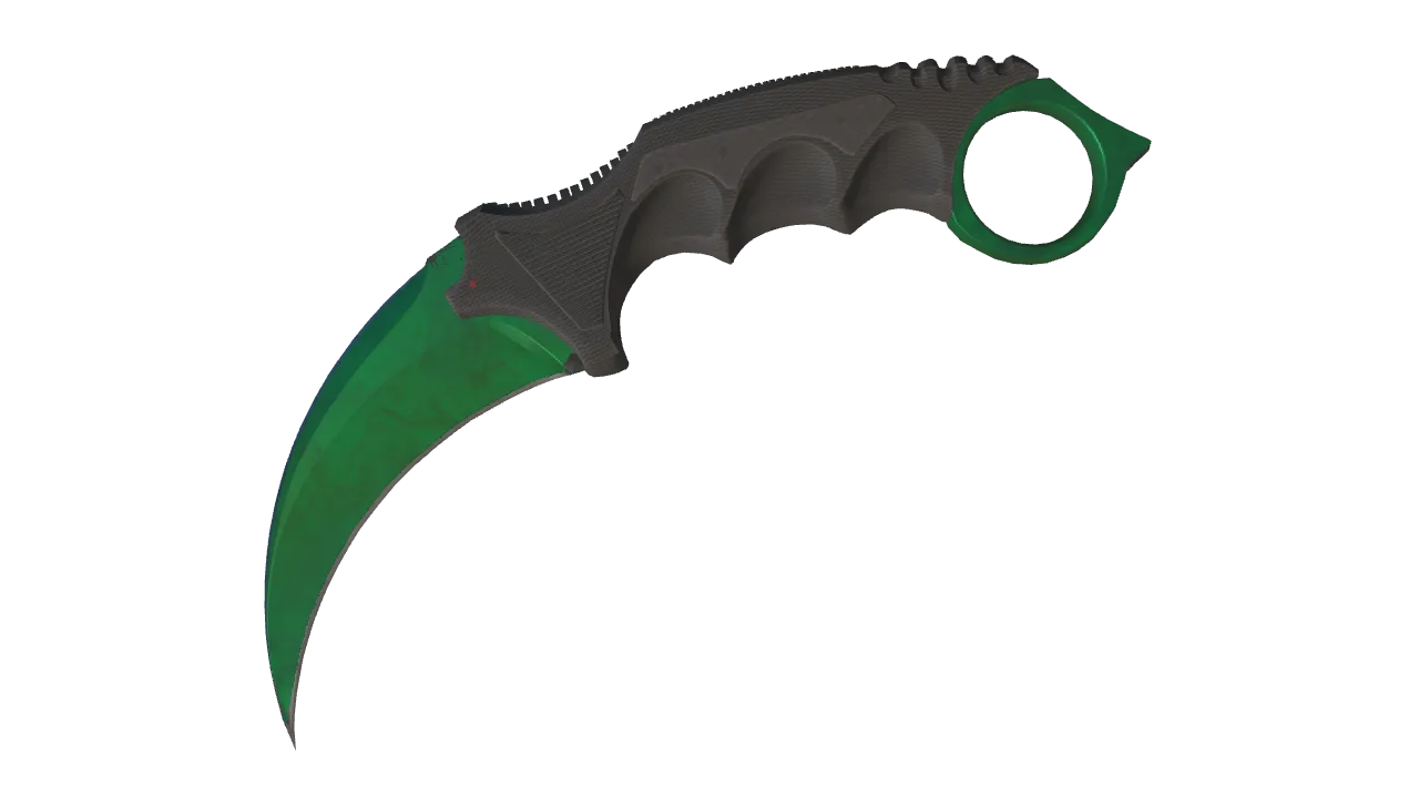 Karambit | Gamma Doppler (Emerald) seed #286, front