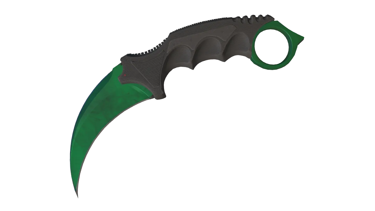 Karambit | Gamma Doppler (Emerald) seed #409, front