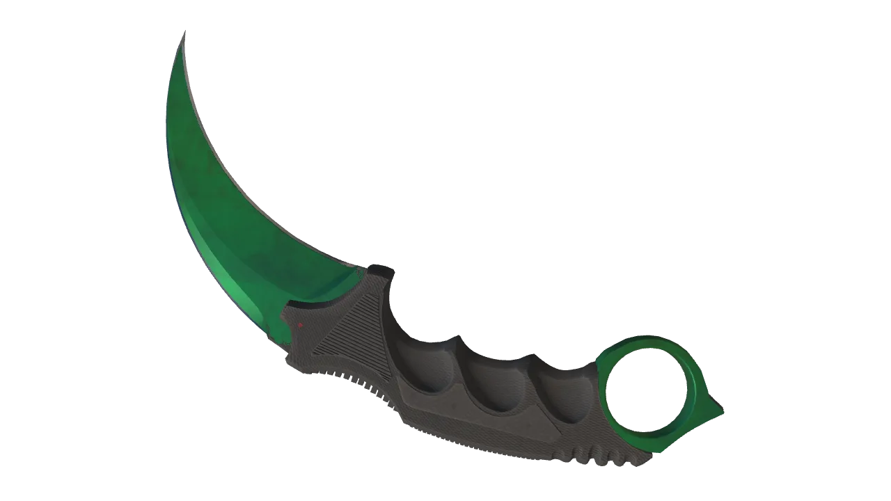 Karambit | Gamma Doppler (Emerald) seed #77, back