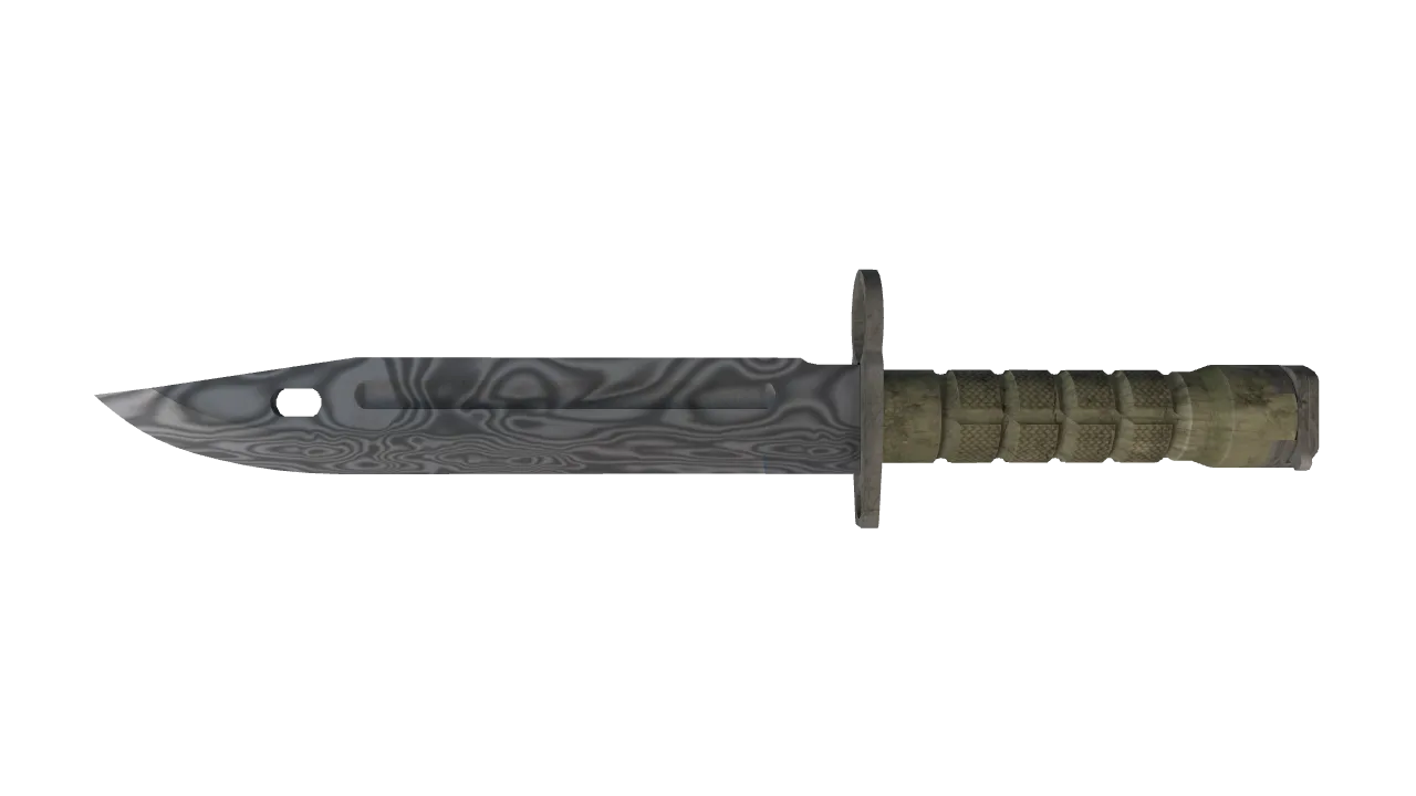 StatTrak™ ★ Bayonet | Damascus Steel (Field-Tested) — Dust II light, front