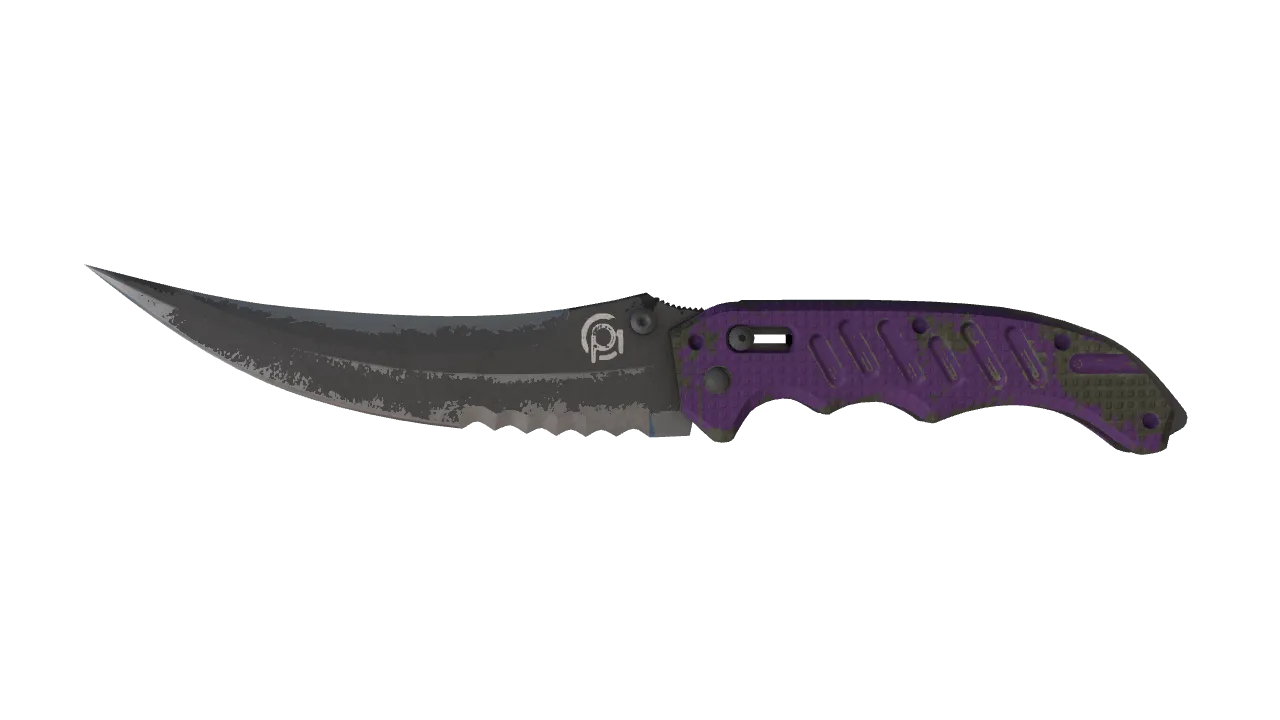 ★ Flip Knife | Ultraviolet (Battle-Scarred) — Dust II light, front