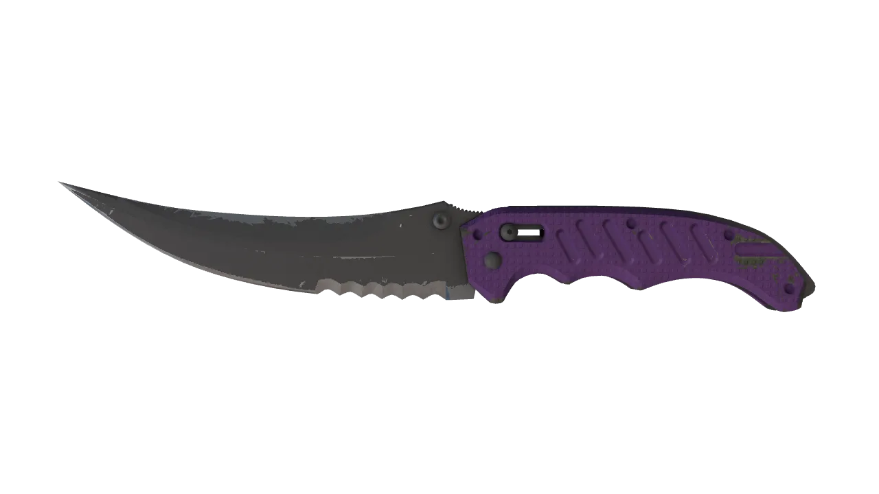 ★ Flip Knife | Ultraviolet (Well-Worn) — Dust II light, front