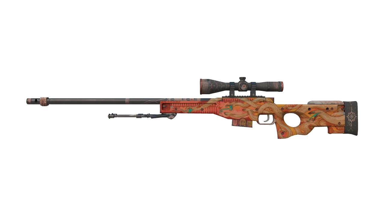 Souvenir AWP | Desert Hydra (Battle-Scarred) — Dust II light, front