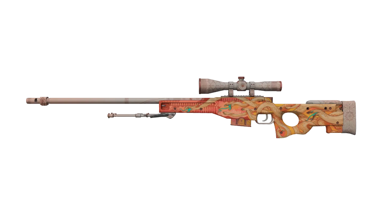 Souvenir AWP | Desert Hydra (Minimal Wear) — Dust II light, front