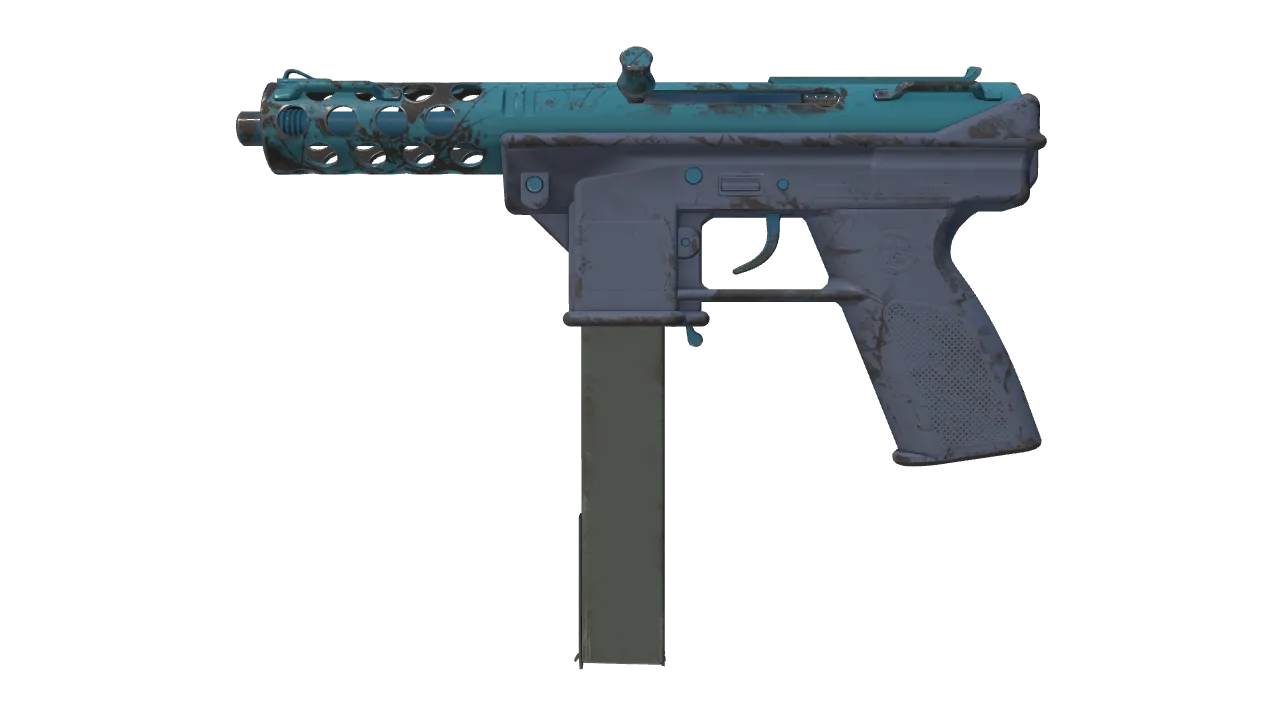Souvenir Tec-9 | Blue Blast (Field-Tested) — Dust II light, front